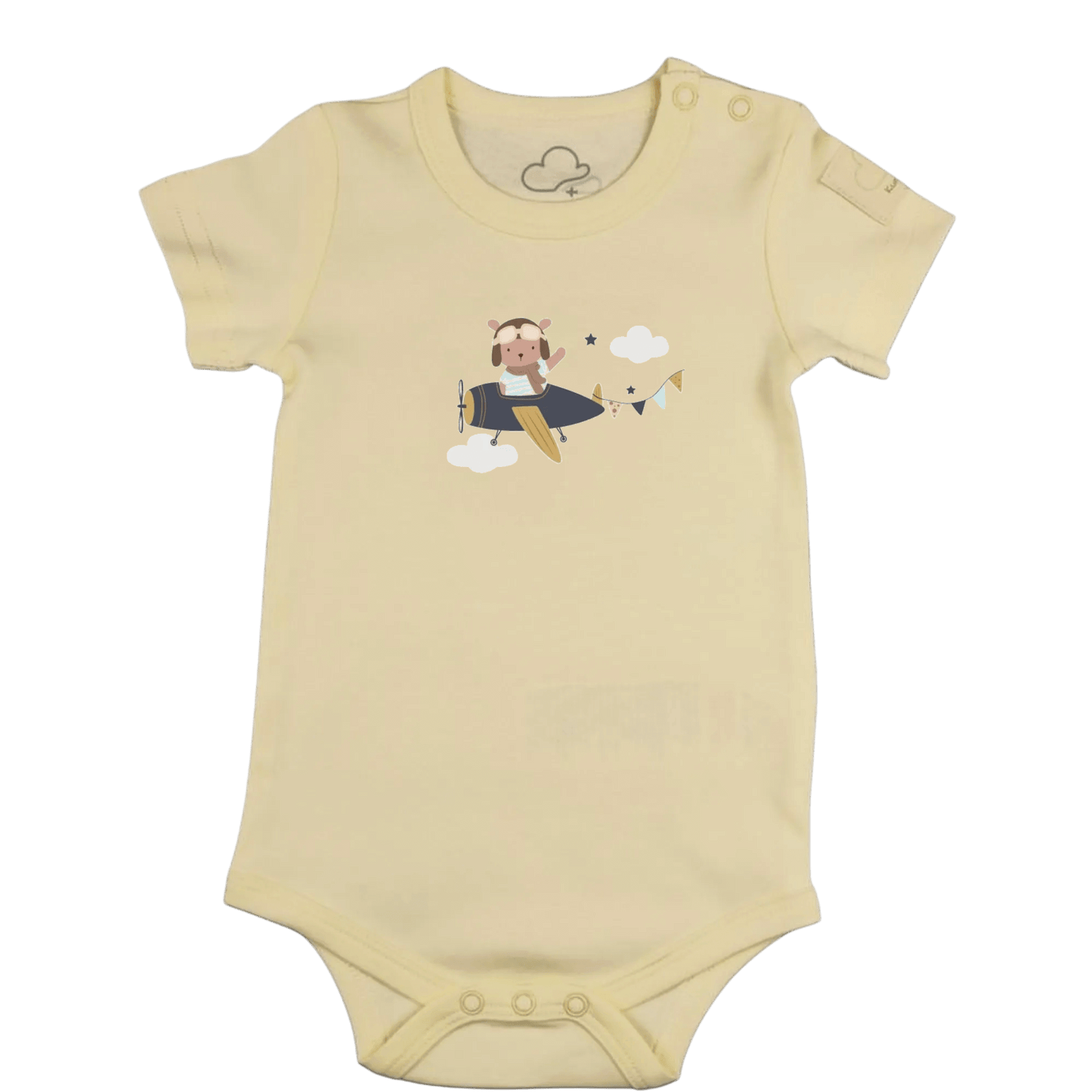 Baby Short Sleeve Aviation Bodysuit - 100% Cotton Italian Design 0-24M
