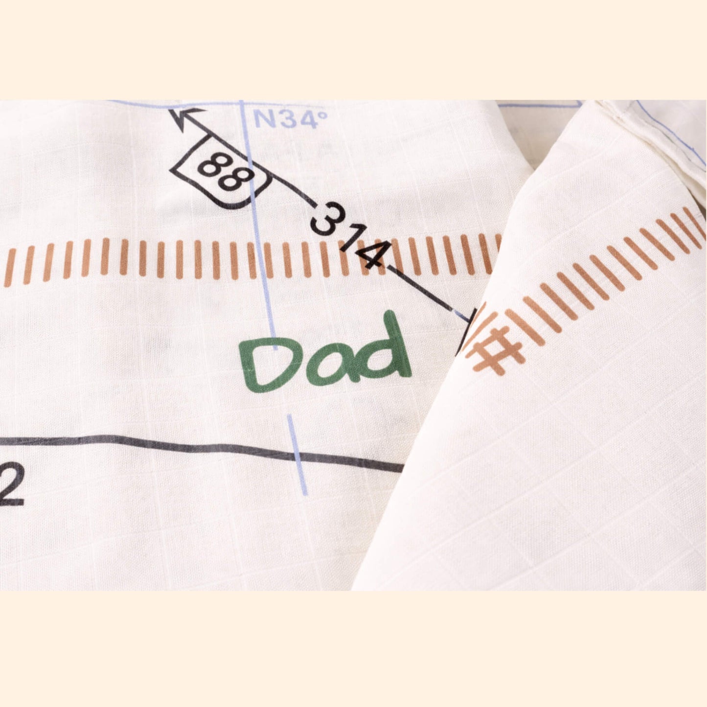 Baby Cotton Muslin with Map Details
