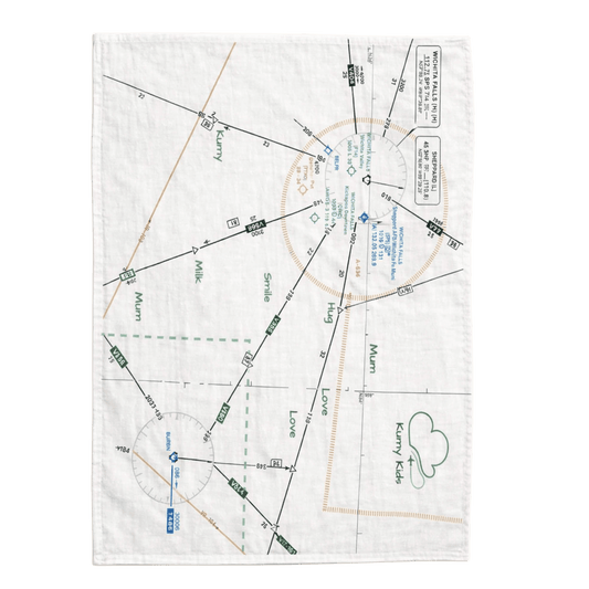 Muslin Blanket Baby Aviation Map Design - Soft Italian 110x160cm 0-36M