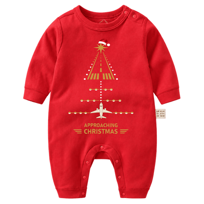 Red Aviation Christmas Baby Romper – Runway Approach Design