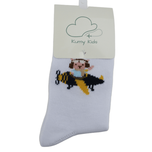 Baby Socks Cotton Teddy Pilot Aviation - Soft Ribbed Italian Design 0-24M