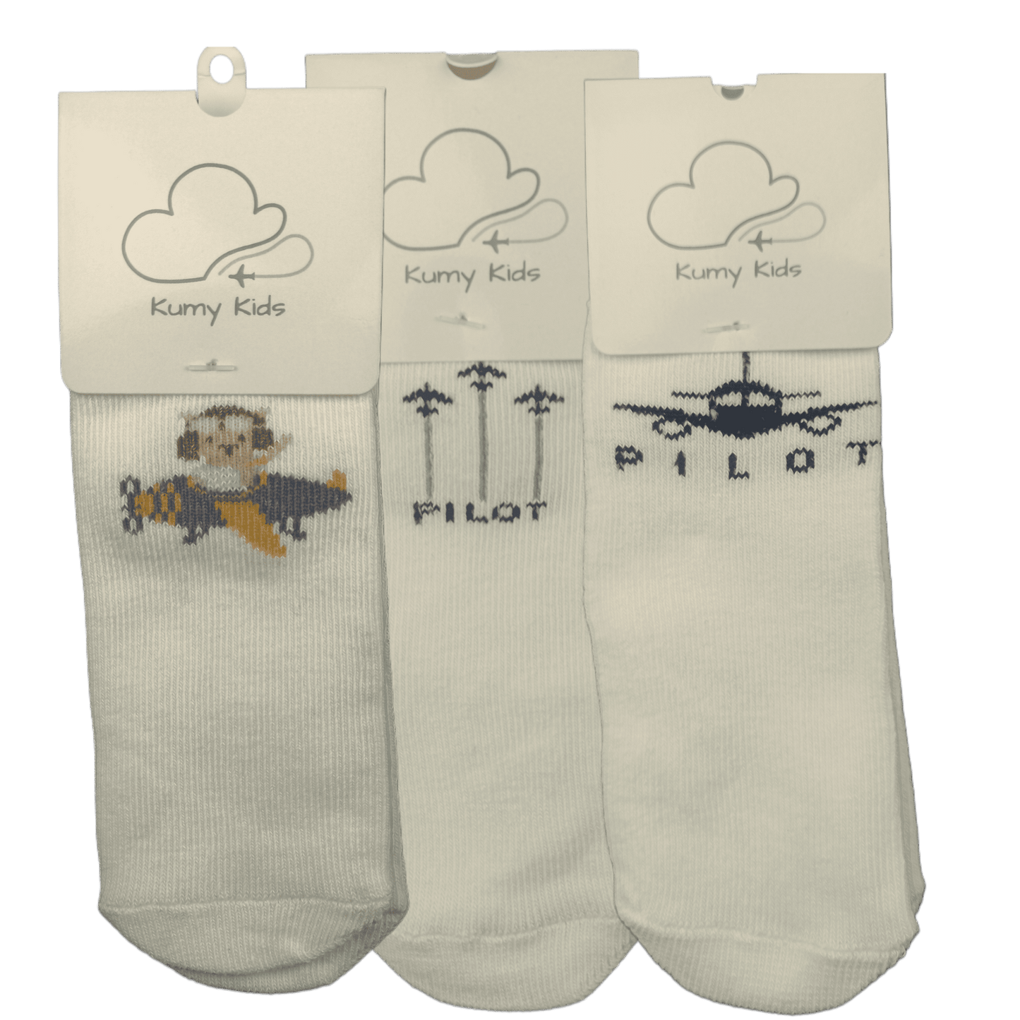 Baby Cotton Socks  Aviation Design - Soft Ribbed Design
