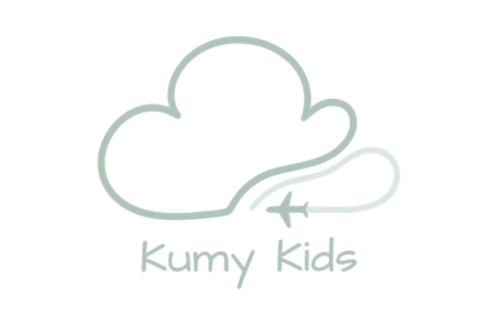 Logo of Kumy Kids with a cloud and airplane icon