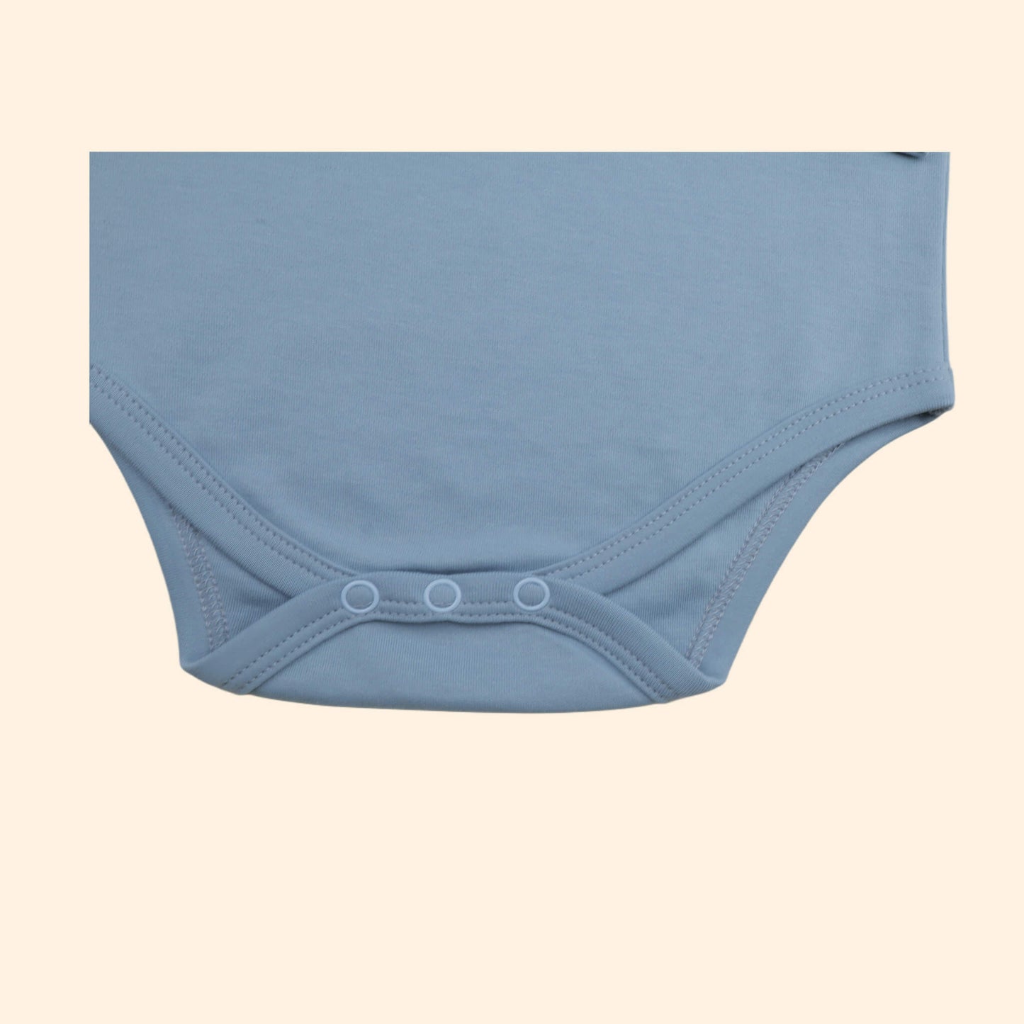 Long sleeve sttel blue baby Onesie Button Details