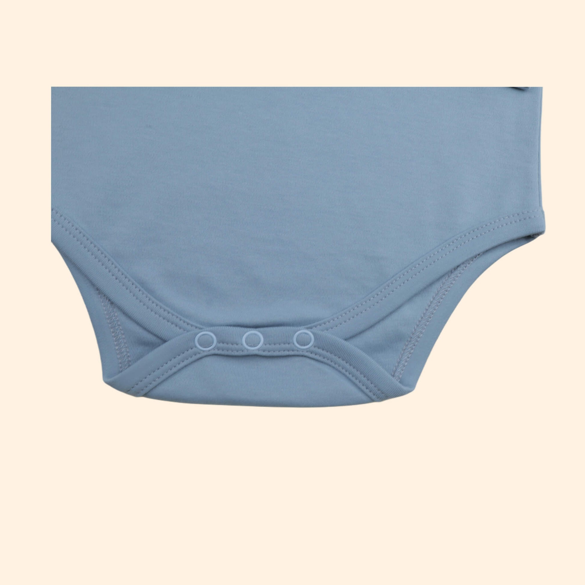 Long sleeve sttel blue baby Onesie Button Details