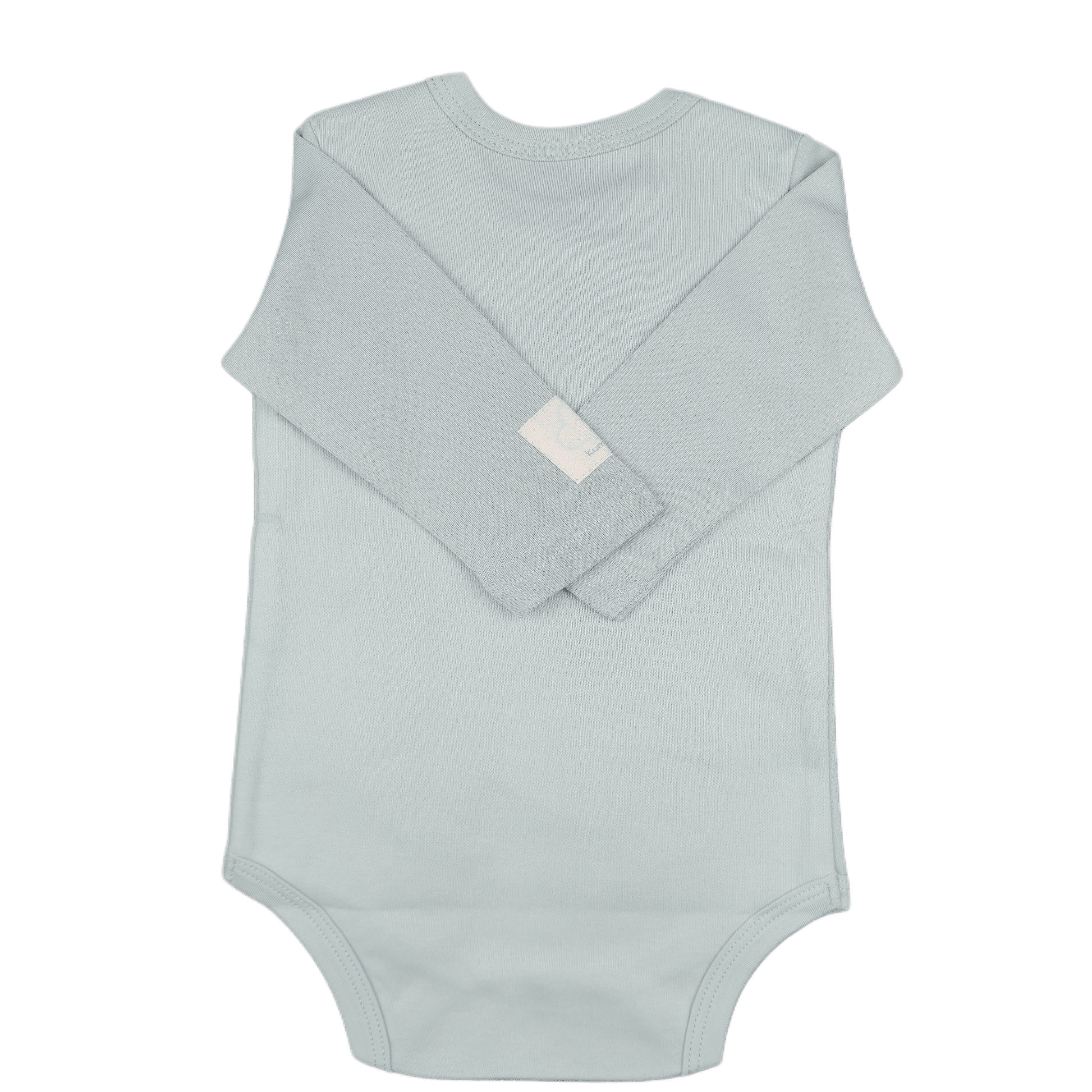 Sage green baby onesie back view