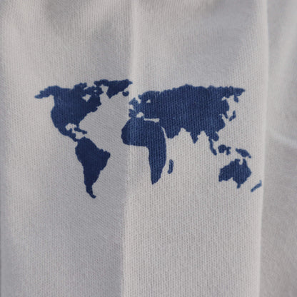 Aviation baby romper, world map print sleeve detail – Kumy Kids