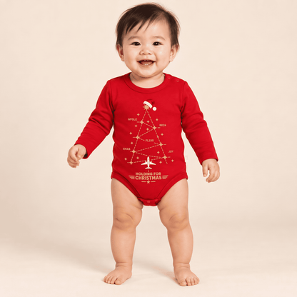 Red Aviation Christmas Baby Bodysuit – Flight Path Design