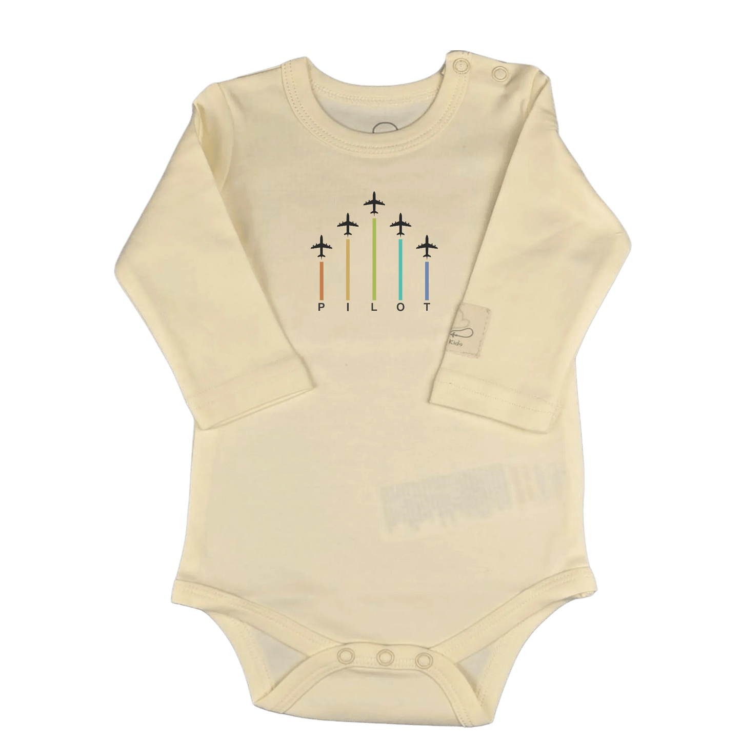 Baby Pilot Bodysuit Long Sleeve - 100% Cotton Italian Design 0-24M