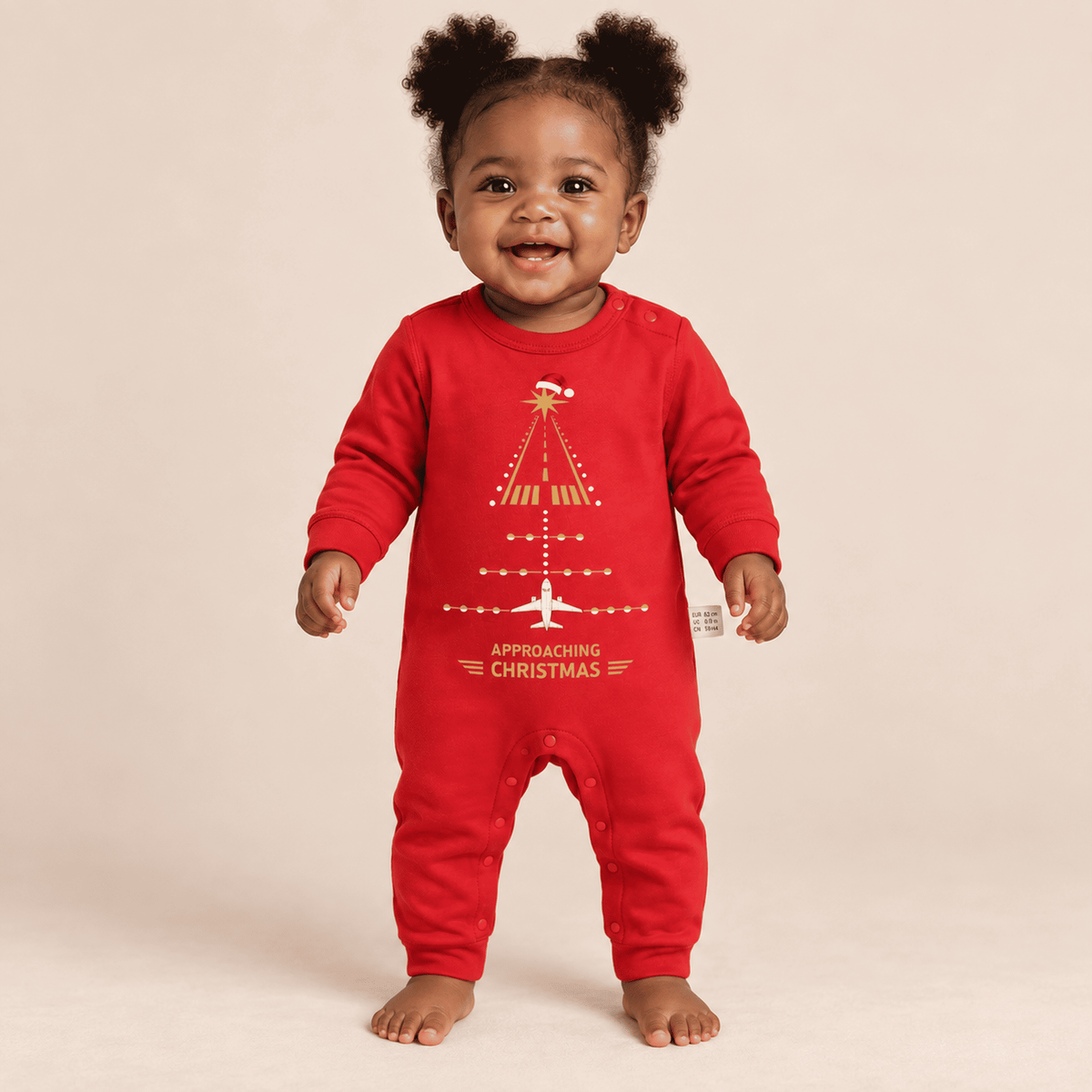Red Aviation Christmas Baby Romper – Runway Approach Design