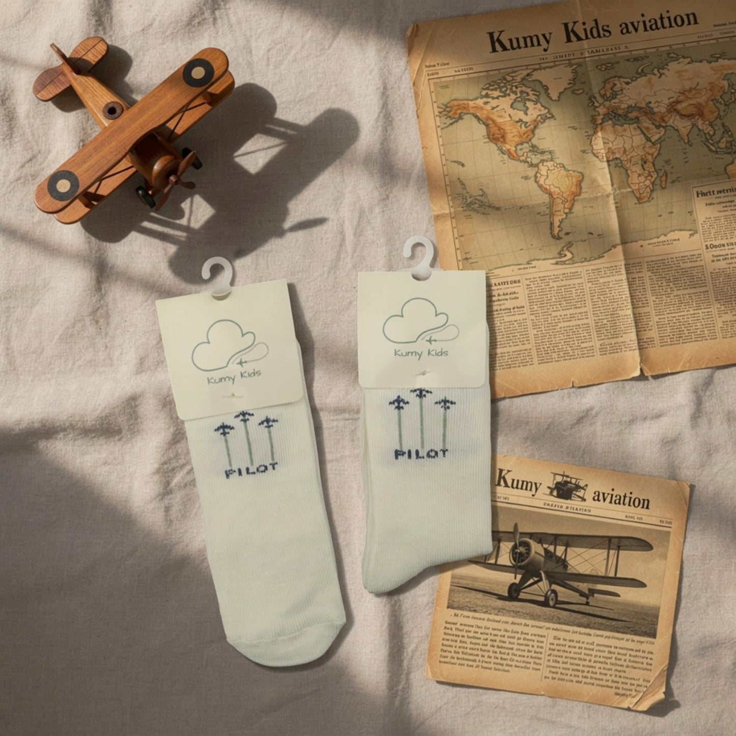 Baby Cotton Socks  Aviation Design - Soft Ribbed Design