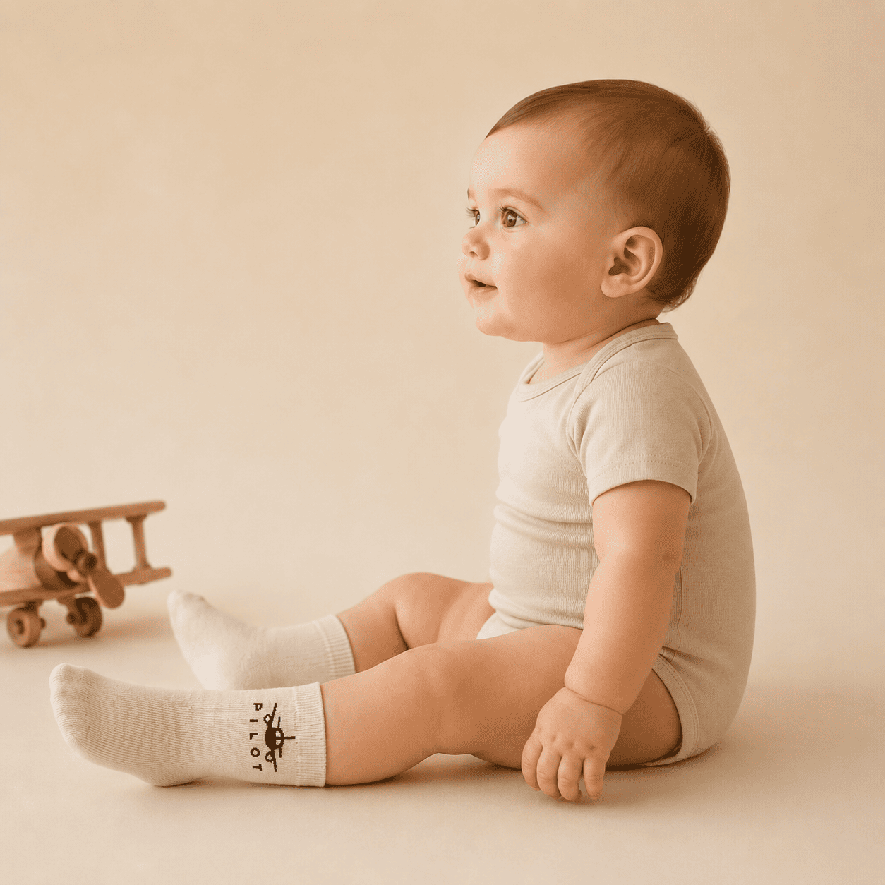 Baby Cotton Socks  Aviation Design - Soft Ribbed Design