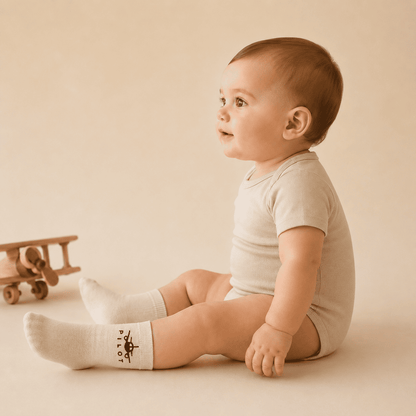 Baby Cotton Socks  Aviation Design - Soft Ribbed Design