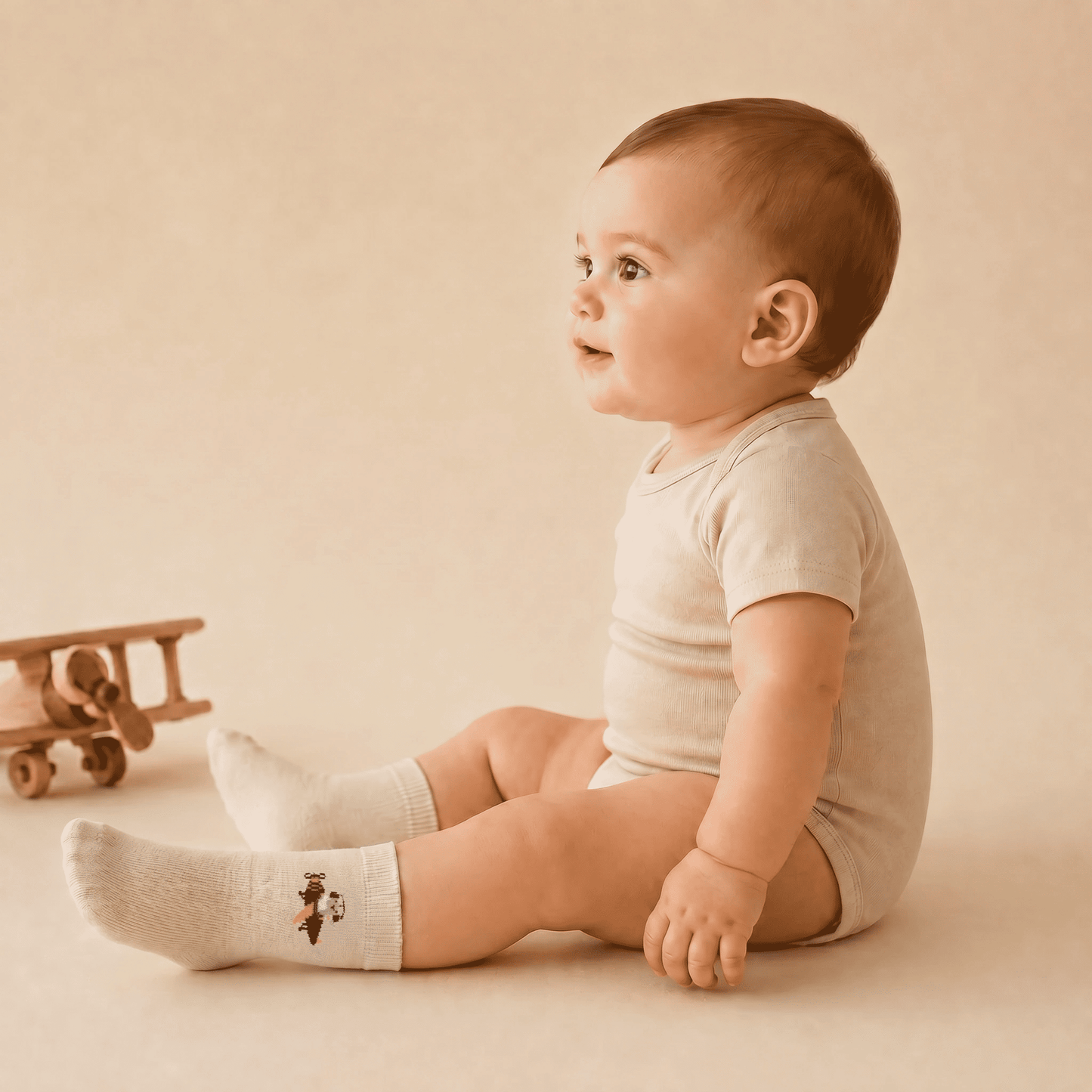 Baby Cotton Socks  Aviation Design - Soft Ribbed Design