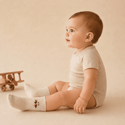 Baby Cotton Socks  Aviation Design - Soft Ribbed Design