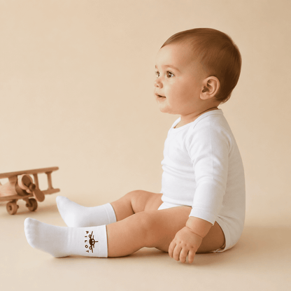 Baby Cotton Socks  Aviation Design - Soft Ribbed Design