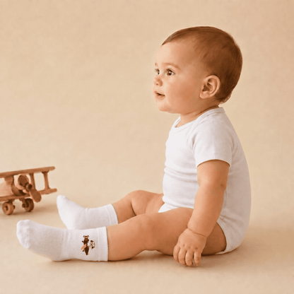 Baby Cotton Socks  Aviation Design - Soft Ribbed Design