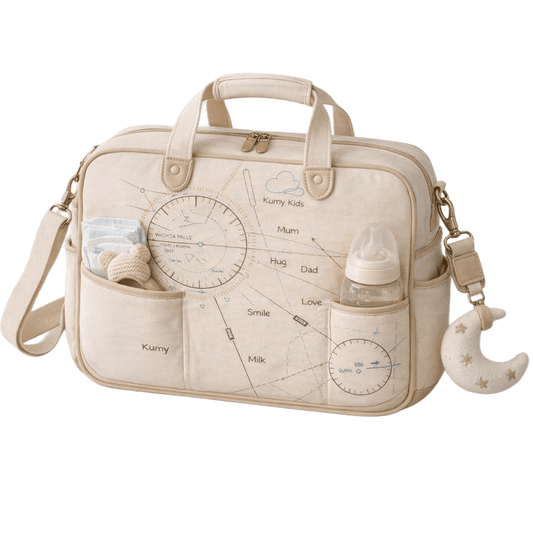Baby travel bag with premium newborn gift packaging for Kumy Kids babywear