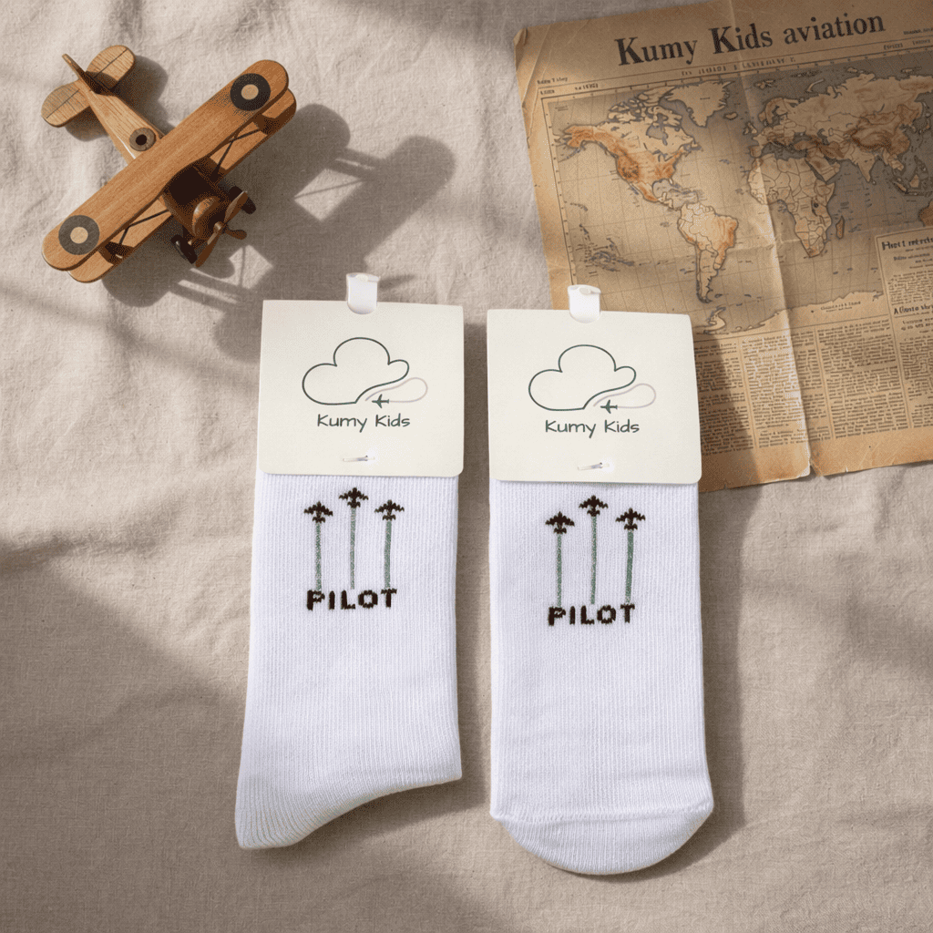 Baby Cotton Socks  Aviation Design - Soft Ribbed Design