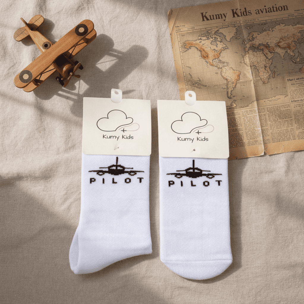 Baby Cotton Socks  Aviation Design - Soft Ribbed Design