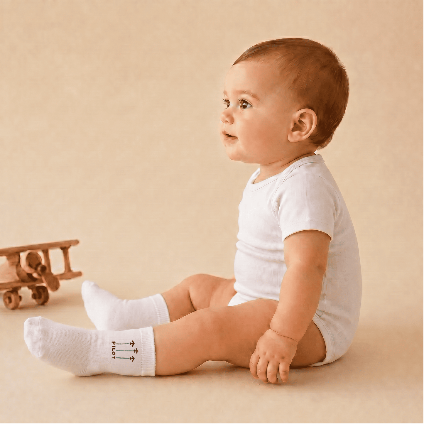 Baby Cotton Socks  Aviation Design - Soft Ribbed Design