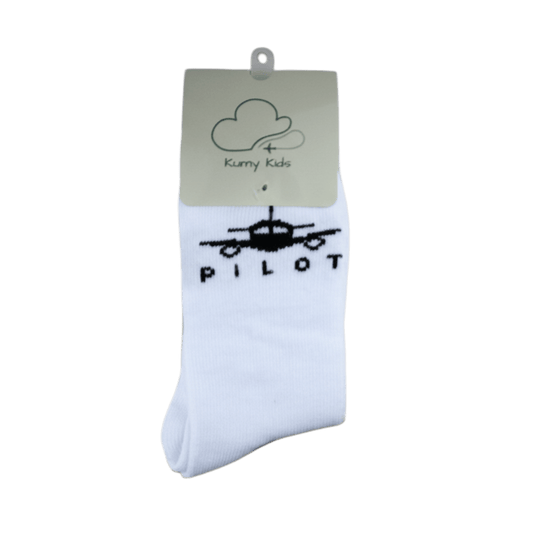 Baby Cotton Socks Airplane Pilot Aviation - Soft Ribbed Italian Design 0-24M