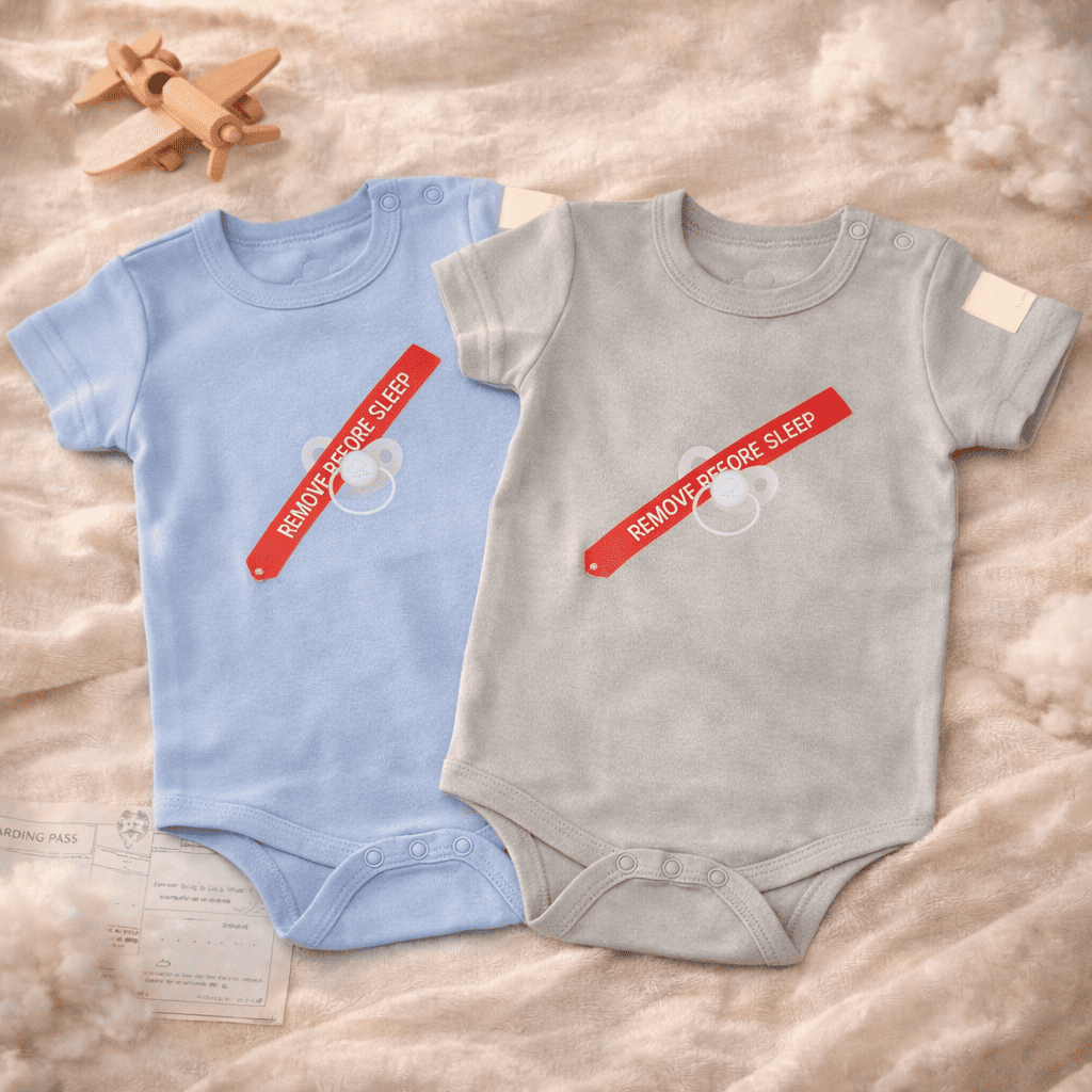 Baby Bodysuit Short Sleeve Cotton Aviation - 100% Cotton Italian Design Remove Before Sleep 0-24M
