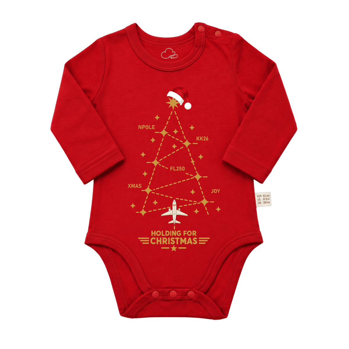 Red Aviation Christmas Baby Bodysuit – Flight Path Design