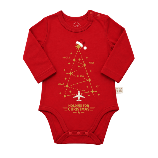 Red Aviation Christmas Baby Bodysuit – Flight Path Design