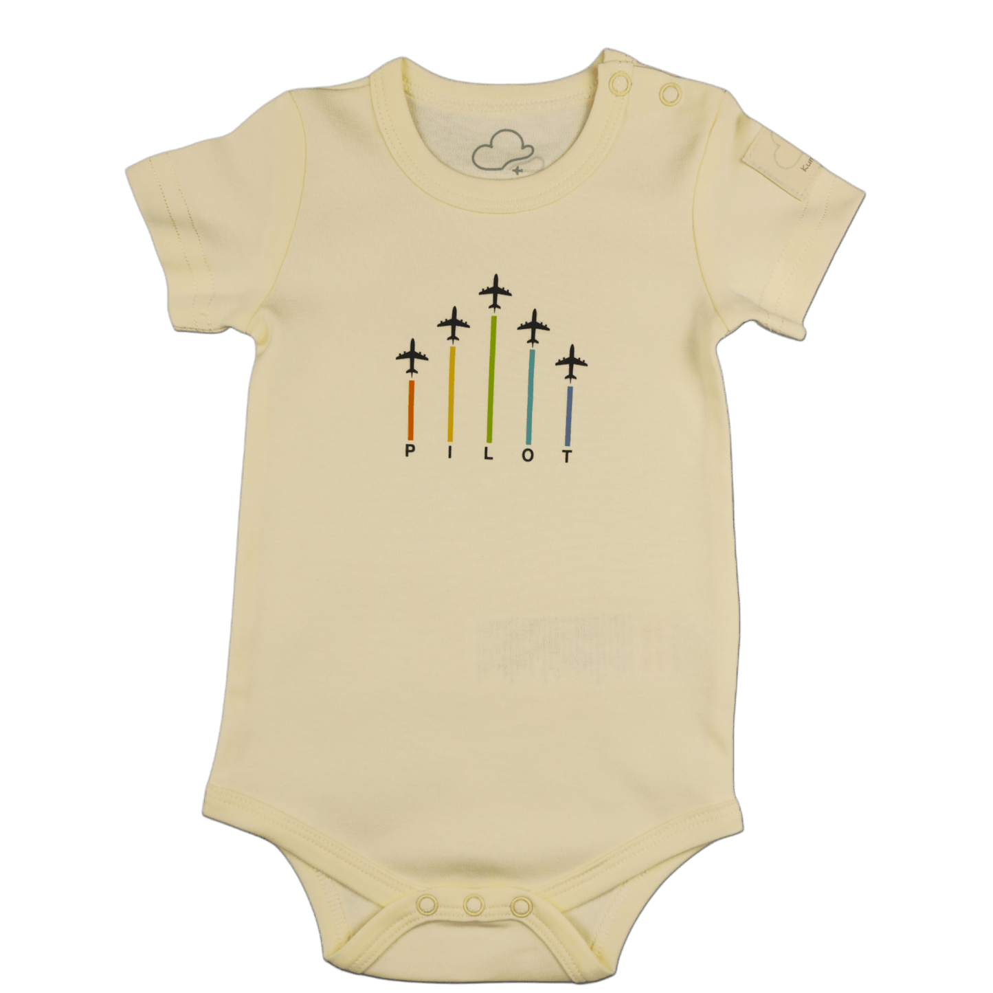 Baby Short Sleeve Aviation Bodysuit - 100% Cotton Italian Design 0-24M