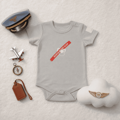 Baby Bodysuit Short Sleeve Cotton Aviation - 100% Cotton Italian Design Remove Before Sleep 0-24M