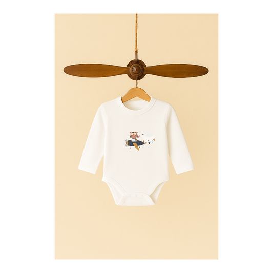 Long Sleeve Front View "Baby Pilot" Baby Bodysuit – Kumy Kids®