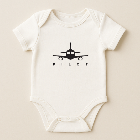 Short Sleeve "Airplane" Baby Bodysuit 100% Cotton – Kumy Kids®
